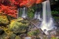 Waterfall scene at Rom Klao Pharadon Waterfalls in rainforest Thailand