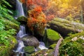 Waterfall scene at Rom Klao Pharadon Waterfalls in rainforest Thailand