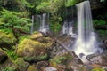 Waterfall scene at Rom Klao Pharadon Waterfalls in rainforest Thailand