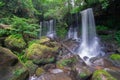 Waterfall scene at Rom Klao Pharadon Waterfalls in rainforest Thailand