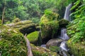 Waterfall scene at Rom Klao Pharadon Waterfalls in rainforest Thailand