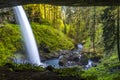 Waterfall scenery in Silver Falls State Park, Oregon. Royalty Free Stock Photo