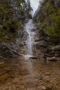 Waterfall Schleirefall in beautiful kalkalpen in cetral austria or osterreich close to Reichraming in an enchanted valley nearby