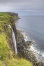 Waterfall into sea, Isle of Skye, Scotland Royalty Free Stock Photo