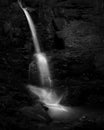 Waterfall shooted with long sxposure. Watterfall of Europe. Black and white photography. Foto for wallpaper.