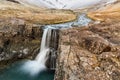 Waterfall Skutafoss in Thorgeirsstadadalur valley in east Iceland