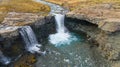 Waterfall Skutafoss in Thorgeirsstadalur in Lon in Iceland