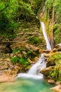 Waterfall in ravine Chudo-Krasotka, Sochi, Russia Royalty Free Stock Photo