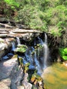 Waterfall on small river Royalty Free Stock Photo