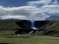 This waterfall is at Snaefellsnes peninsula.