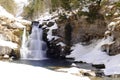 Waterfall in snow