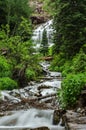 Waterfall from Snow Melt from Ice Lake Basin Royalty Free Stock Photo