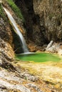 Waterfall at Soca River Source Royalty Free Stock Photo