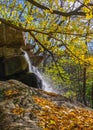 Waterfall in the Sofiyivsky arboretum. Uman, Ukraine