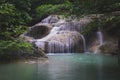 Waterfall with soft tone blue water Royalty Free Stock Photo