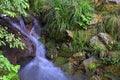 Waterfall in spring garden Royalty Free Stock Photo