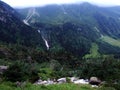 Waterfall Stauber or Wasserfall StÃÂ¤uber, Brunnibach stream in the Alpine Valley of Maderanertal