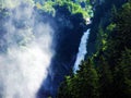 Waterfall Stauber or Wasserfall StÃÂ¤uber, Brunnibach stream in the Alpine Valley of Maderanertal
