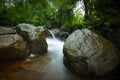 A waterfall stream in the monsoons Royalty Free Stock Photo