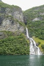 Waterfall The Suitor at Geiranger fjord Royalty Free Stock Photo