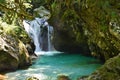 Waterfall in Sunik water grove in Lepana in Julian alps and Triglav national park
