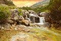 Waterfall sunset Royalty Free Stock Photo