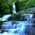 Waterfall in temperate rainforest Royalty Free Stock Photo