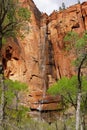 Waterfall at the Temple of Sinawava in Zion National Park Royalty Free Stock Photo