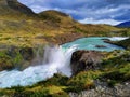 Waterfall, Torres Del Paine National Park, Patagonia Chile Royalty Free Stock Photo