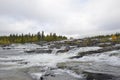 Waterfall Trappstegsforsen in North Sweden near Vilhelmina