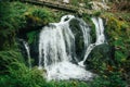 A waterfall in Triberg black forest with a misty spray Royalty Free Stock Photo