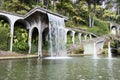 Waterfall in tripcal garden Monte Madeira Royalty Free Stock Photo