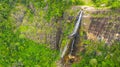 Tropical waterfall. Diyaluma Falls, Sri Lanka. Royalty Free Stock Photo