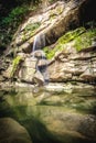 Waterfall at tropical rain forest in Thailand Royalty Free Stock Photo