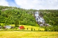 Waterfall Tvindefossen, Norway.