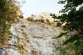 Waterfall uchan-su in Crimean mountain in autumn Royalty Free Stock Photo