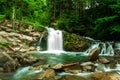 Waterfall in the Ukrainian Carpathians Royalty Free Stock Photo