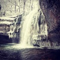 Waterfall under snow Royalty Free Stock Photo