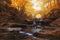 Waterfall under stone bridge in Rhodope mountain near Sitovo village, Plovdiv region, Bulgaria, Euro Royalty Free Stock Photo