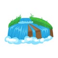 Waterfall vector icon.Cartoon vector icon isolated on white background waterfall. Royalty Free Stock Photo