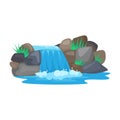 Waterfall vector icon.Cartoon vector icon isolated on white background waterfall. Royalty Free Stock Photo