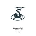 Waterfall vector icon on white background. Flat vector waterfall icon symbol sign from modern africa collection for mobile concept