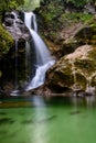 Waterfall in Vintgar gorge (Blejski vintgar), Bled, Slovenia