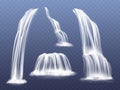 Waterfall water flow cascade vector illustration