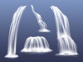 Waterfall water flow cascade vector illustration Royalty Free Stock Photo