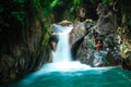 Waterfall water green adventure nature river jungle forest curug leuwihejo