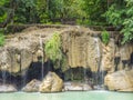 The waterfall with water levels declines due to warming temperatures and a drier climate Royalty Free Stock Photo