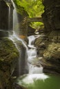 Waterfall in Watkins Glen Gorge in New York state, USA Royalty Free Stock Photo