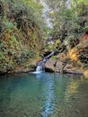 Waterfall well Azulinho in Honorio Bicalho, Minas Gerais, Brazil Royalty Free Stock Photo