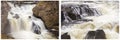 Waterfall whitewater rapids collage Royalty Free Stock Photo